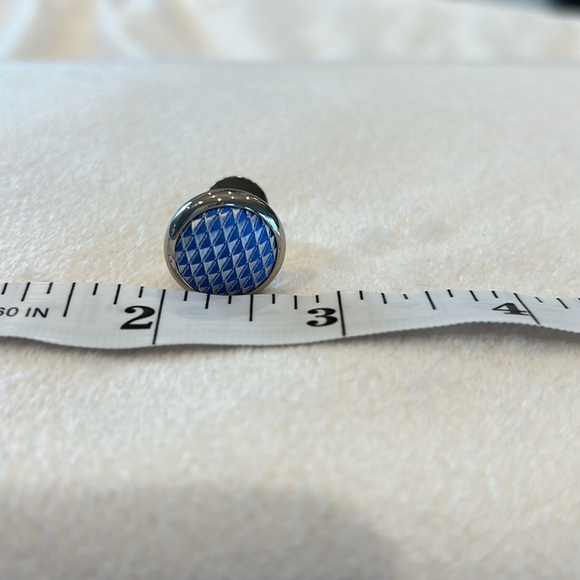 Valerio Garati Blue and Silver Tie 100% Silk and Cufflinks - Picture 12 of 13